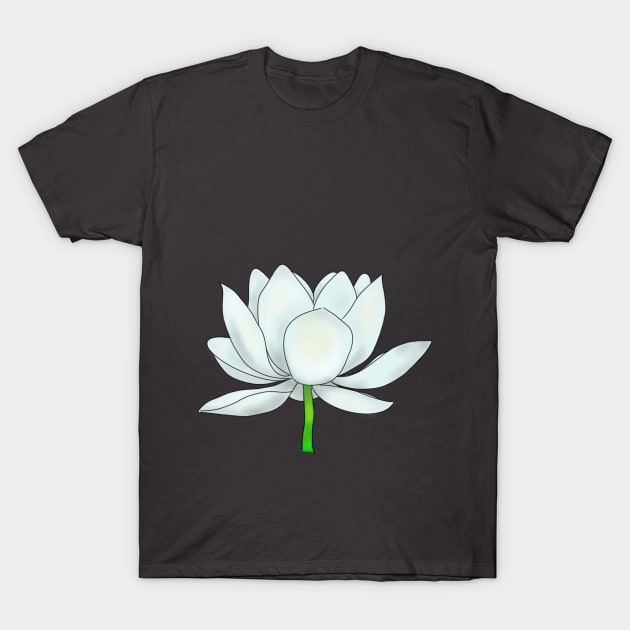 White Lotus Blossom T-Shirt by Dandy Doodles